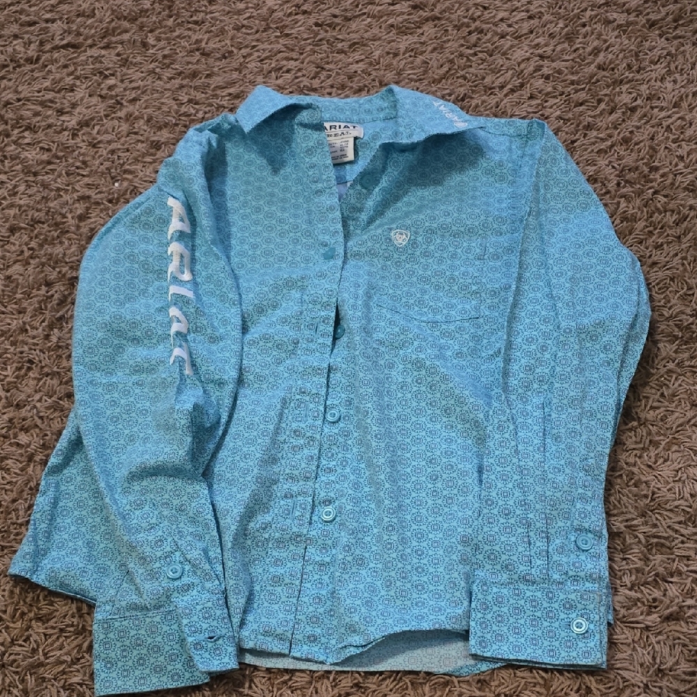 Ariat Blue Kids Button Down Shirt